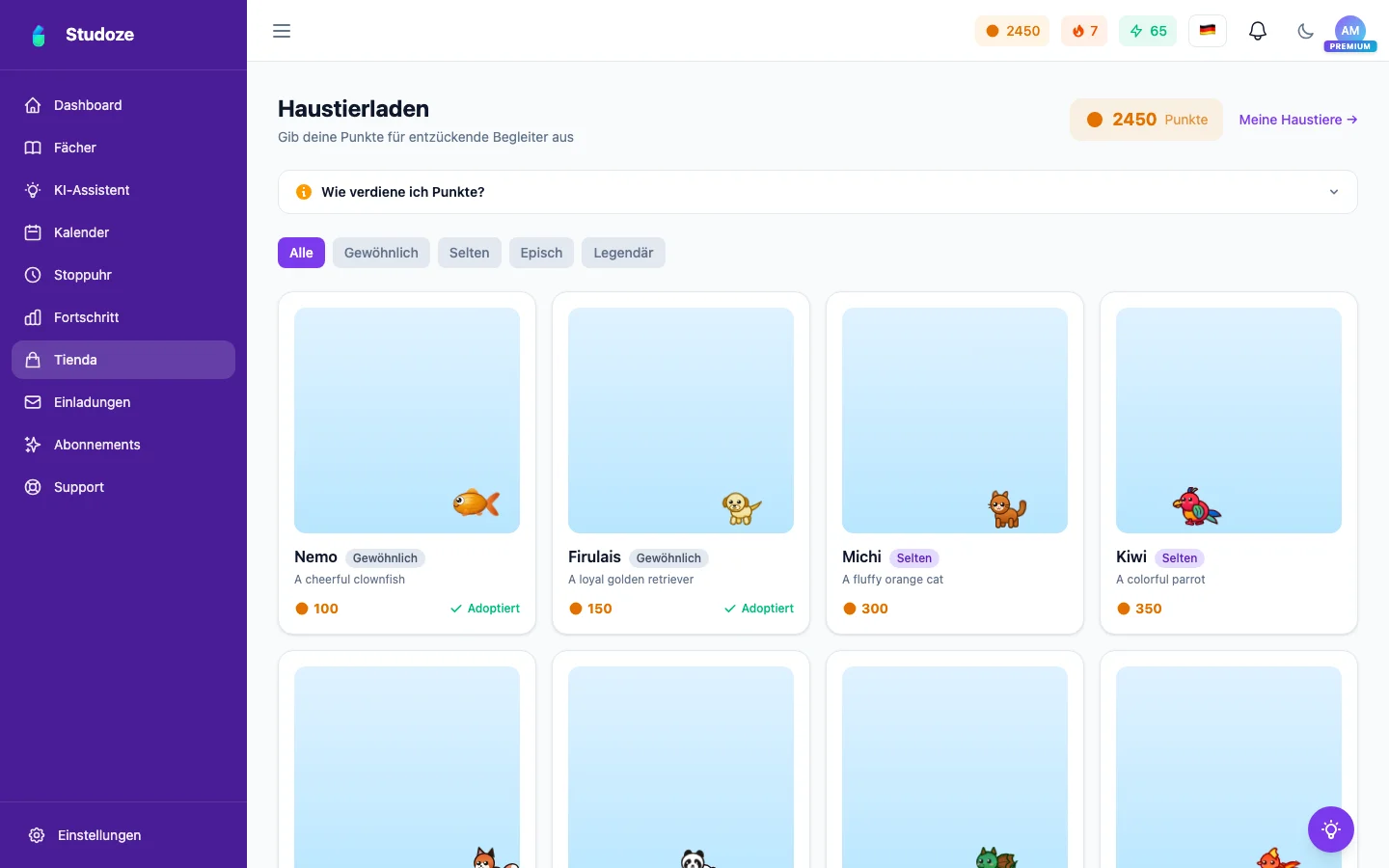 Gamification & Haustiere